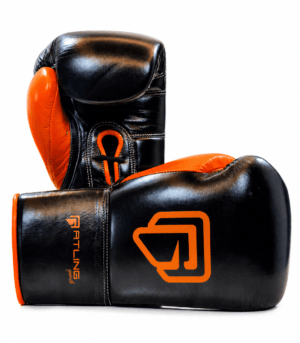 GATLING CONQUER GC-1 premium black orange lace up boxing gloves for sparring training worldwide