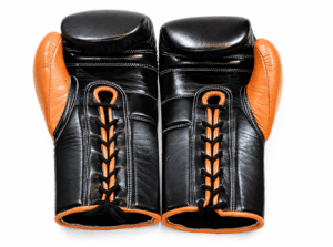 GATLING CONQUER GC-1 premium black orange lace up boxing gloves for sparring training worldwide