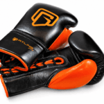 GATLING CONQUER GC-1 premium black orange lace up boxing gloves for sparring training worldwide