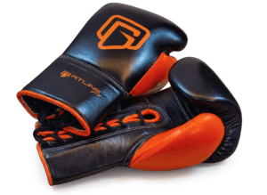 GATLING CONQUER GC-1 black and orange premium lace-up boxing gloves for sparring training heavy bag workouts